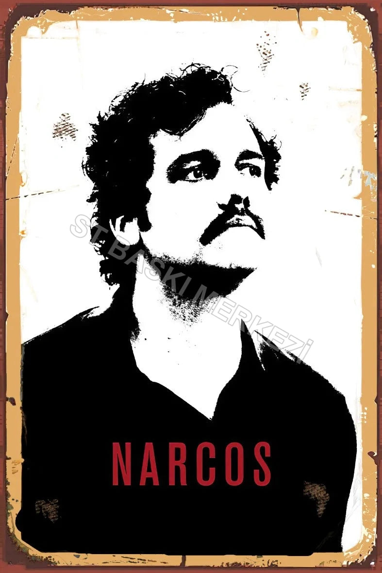 Pablo Escobar Retro Ahşap Poster No:898