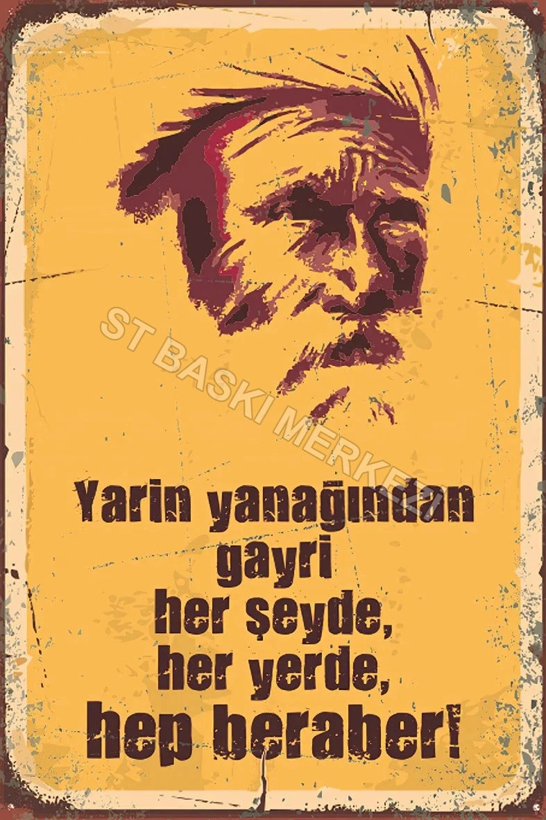 Yarin Yanağından Gayri Retro Ahşap Poster No:626