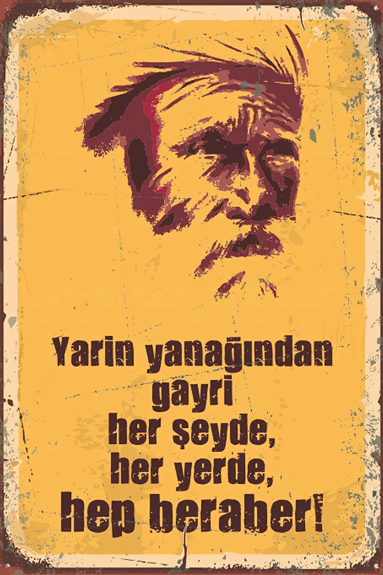 Yarin Yanağından Gayri Retro Ahşap Poster No:626