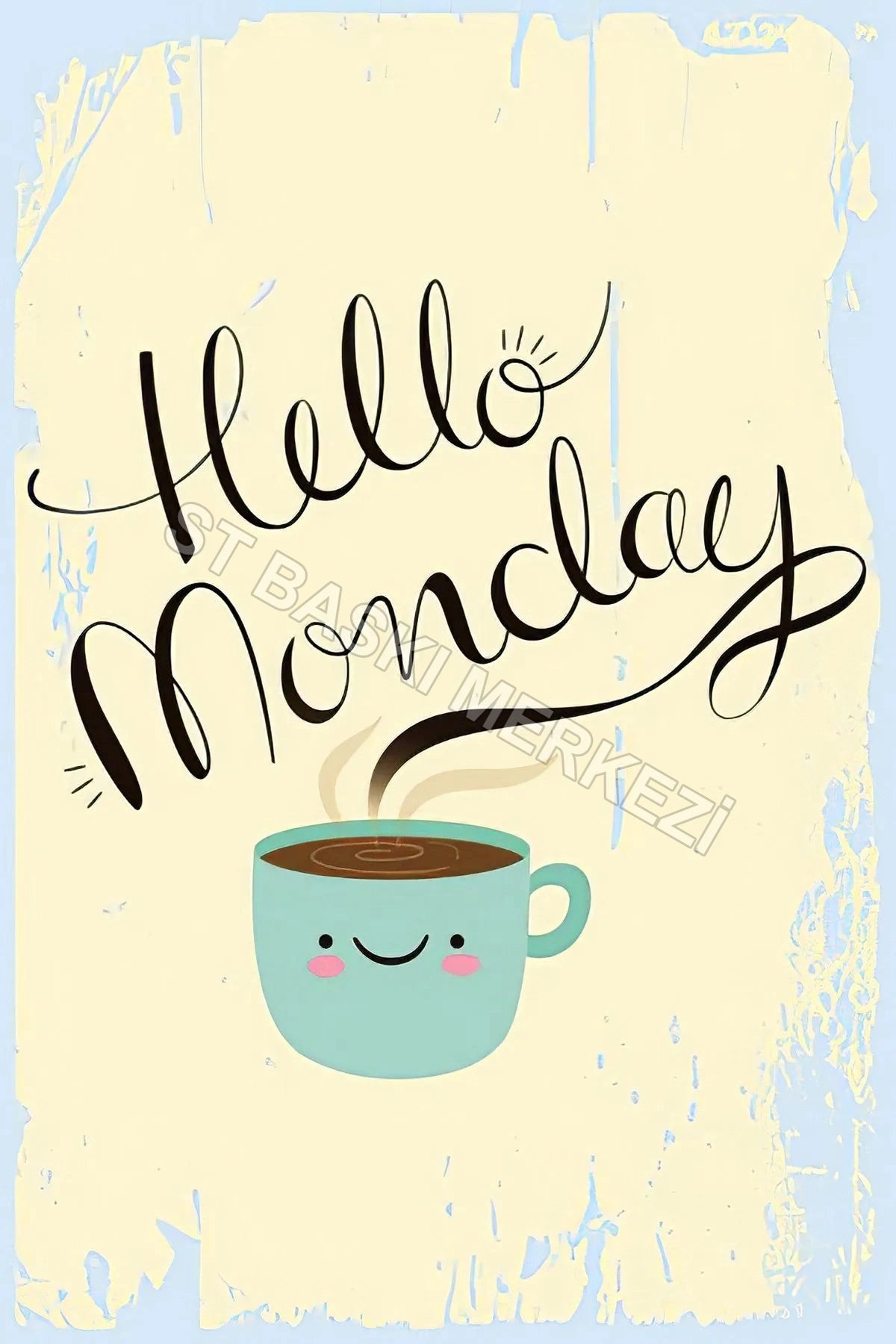 Hello Monday Retro Ahşap Poster No: 30