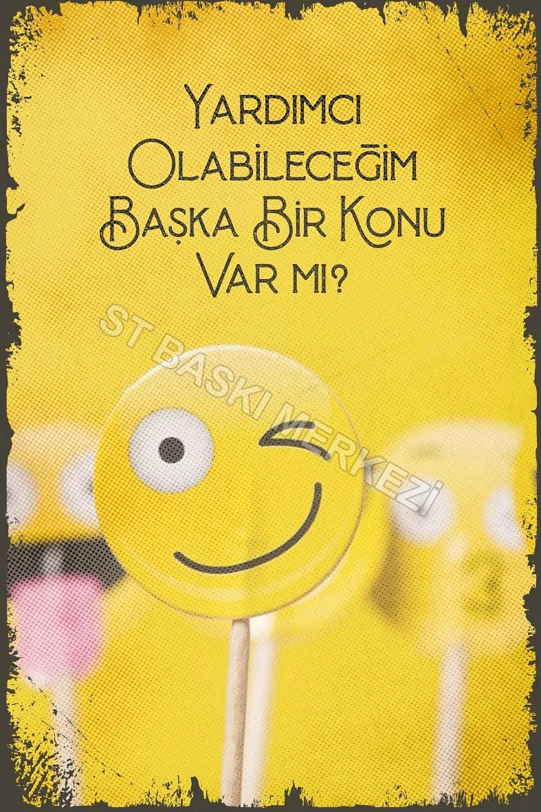 Yardımcı Olabileceğim Başka Bir Konu Varmı Retro Ahşap Poster No:579