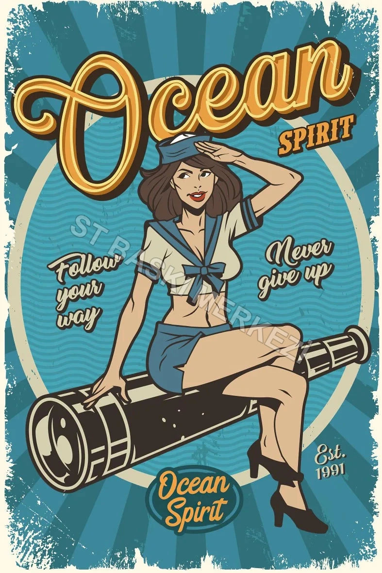 Ocean Retro Ahşap Poster No:563