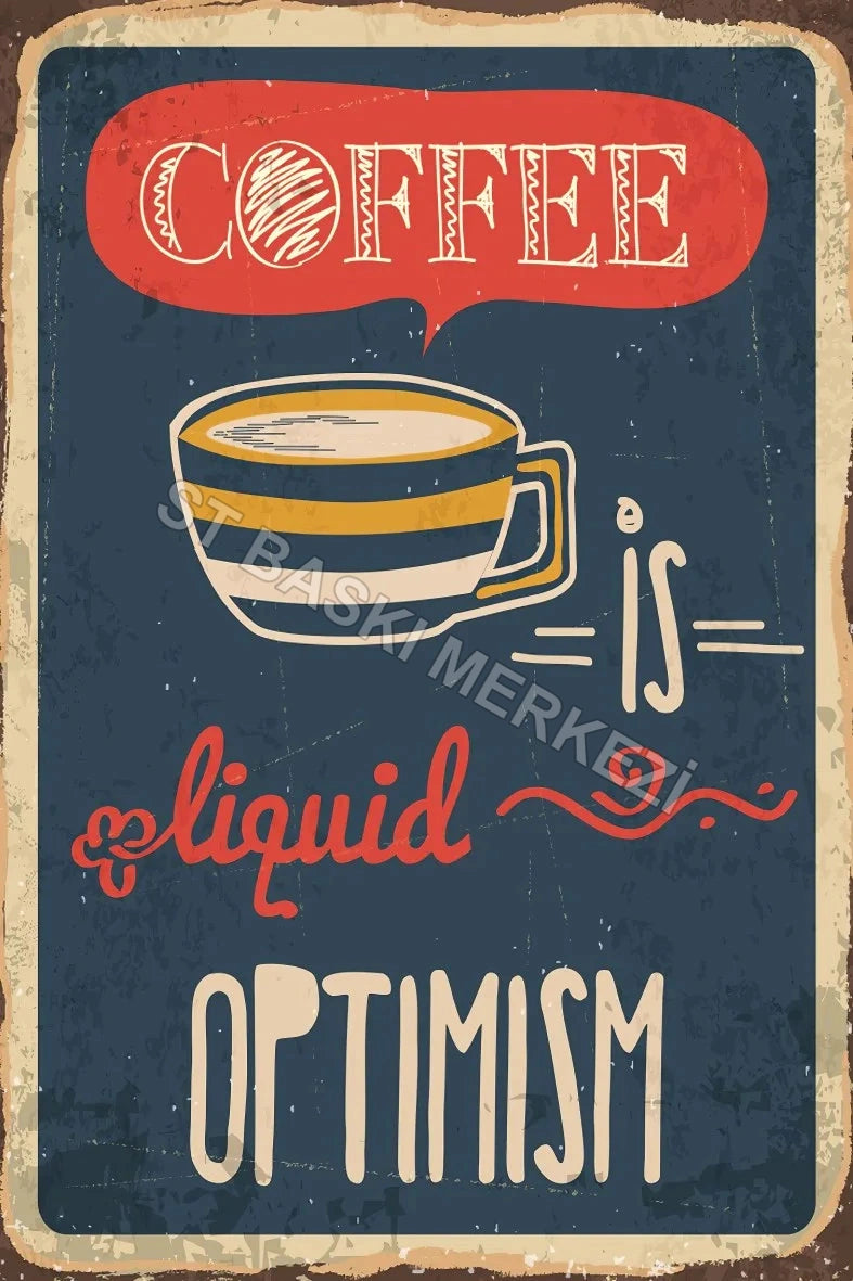 Coffee Retro Ahşap Poster No:591