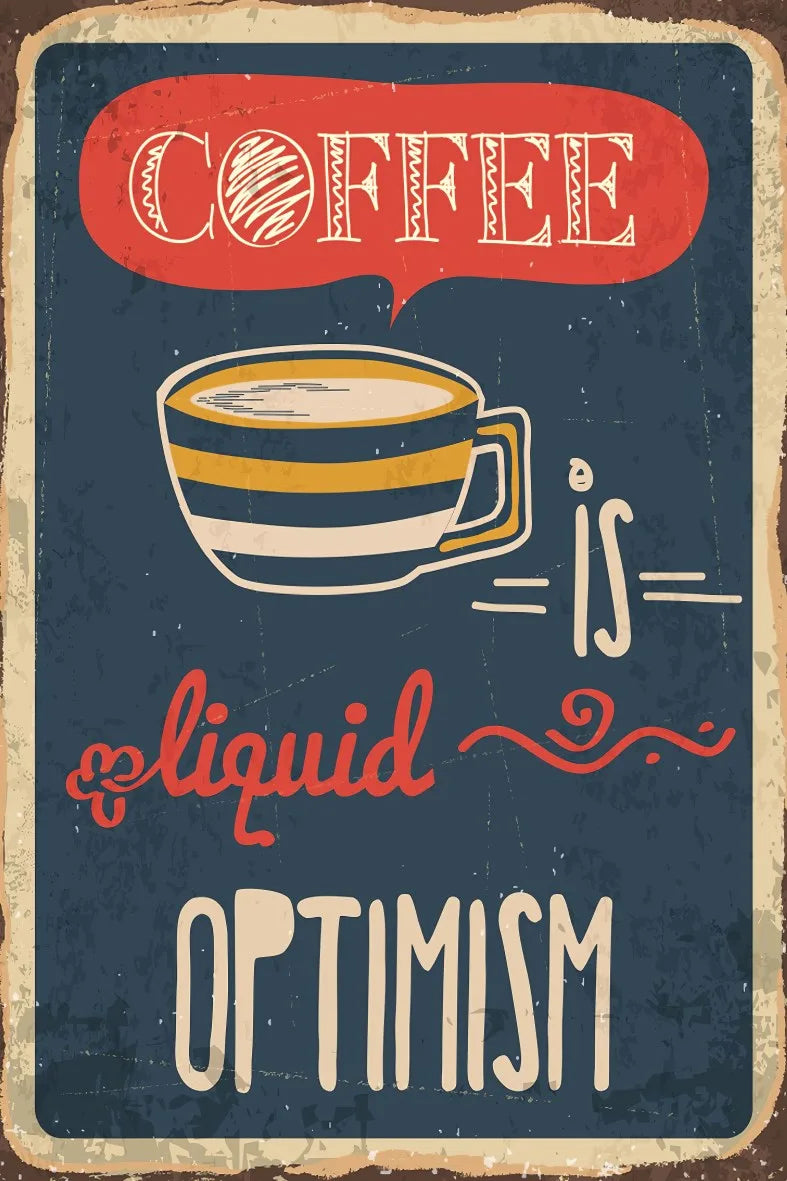 Coffee Retro Ahşap Poster No:591