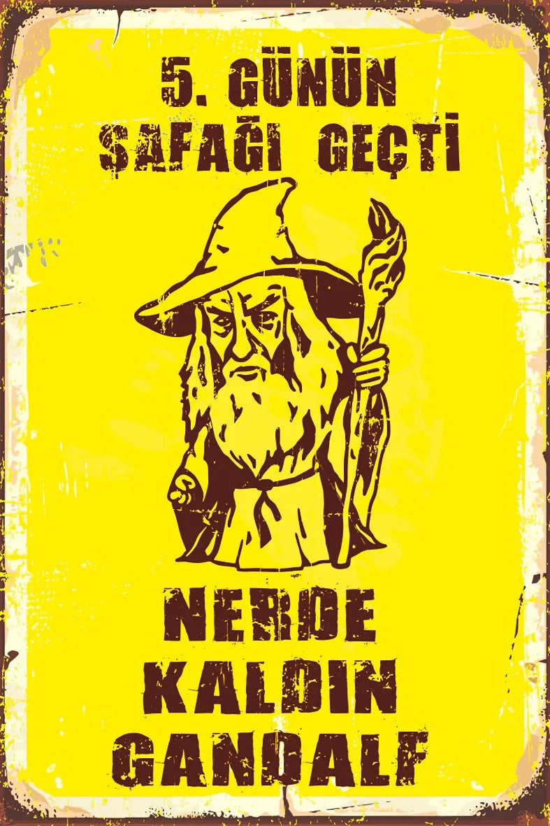 Gandalf Retro Ahşap Poster No:618