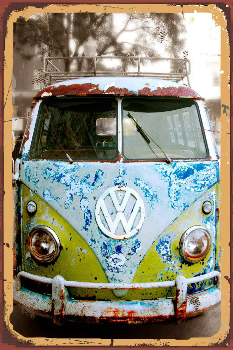 Klasik Araç Retro Ahşap Poster No:984