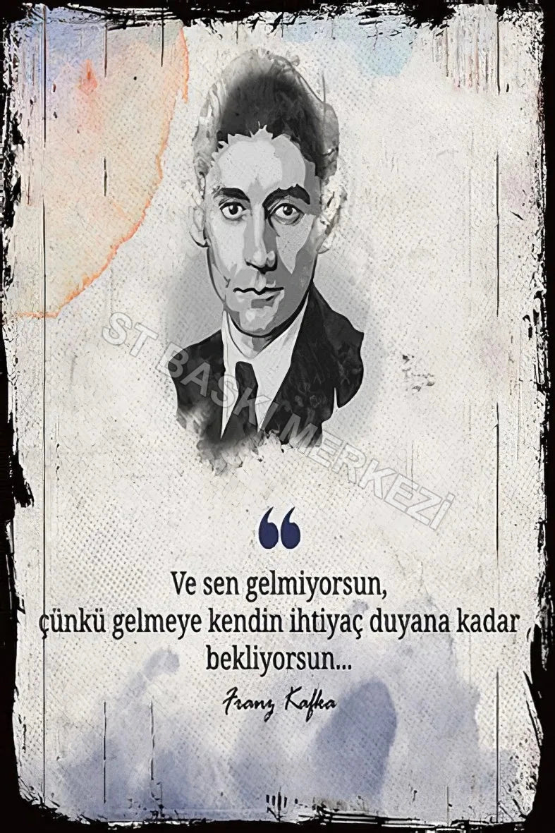 Franz Kafka Retro Ahşap Poster No:215
