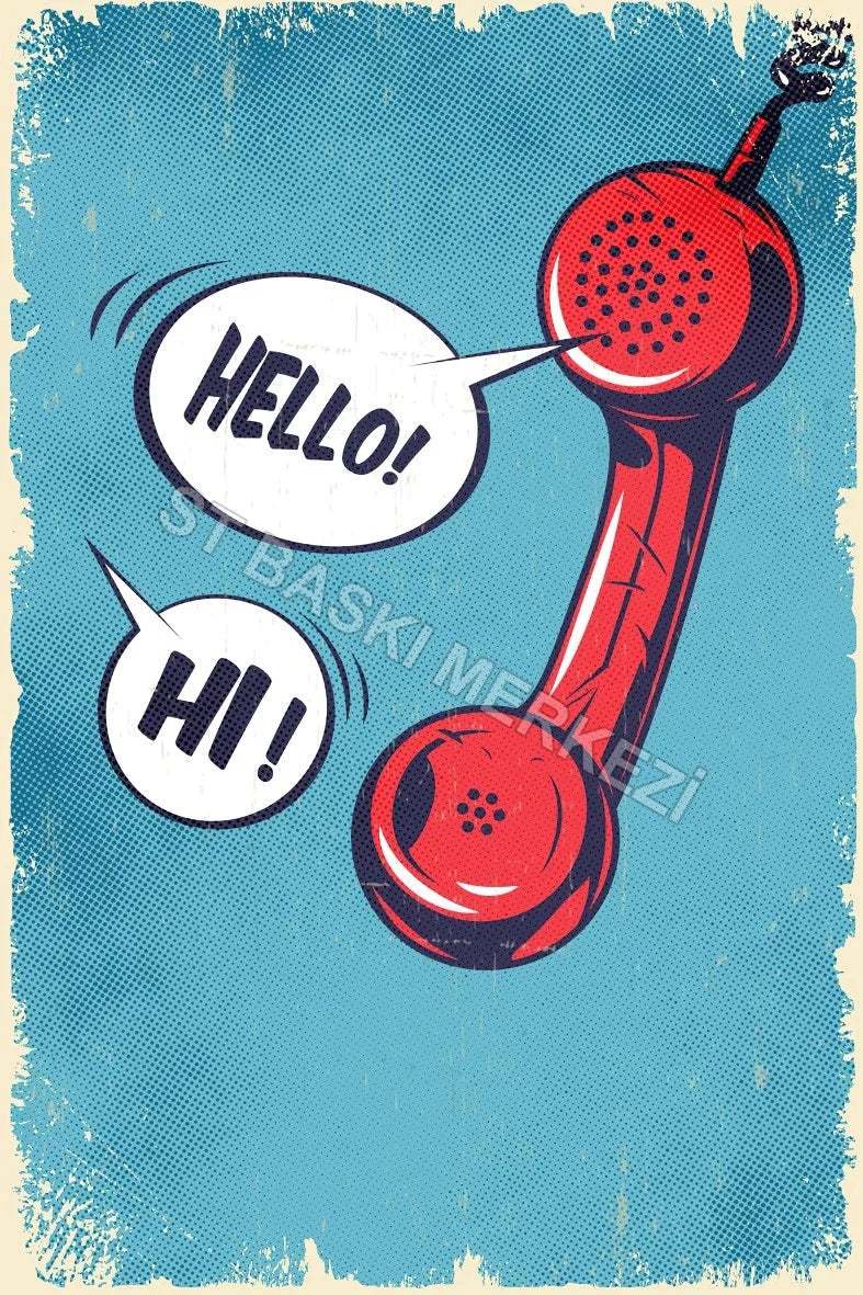 Hello Retro Ahşap Poster No:537