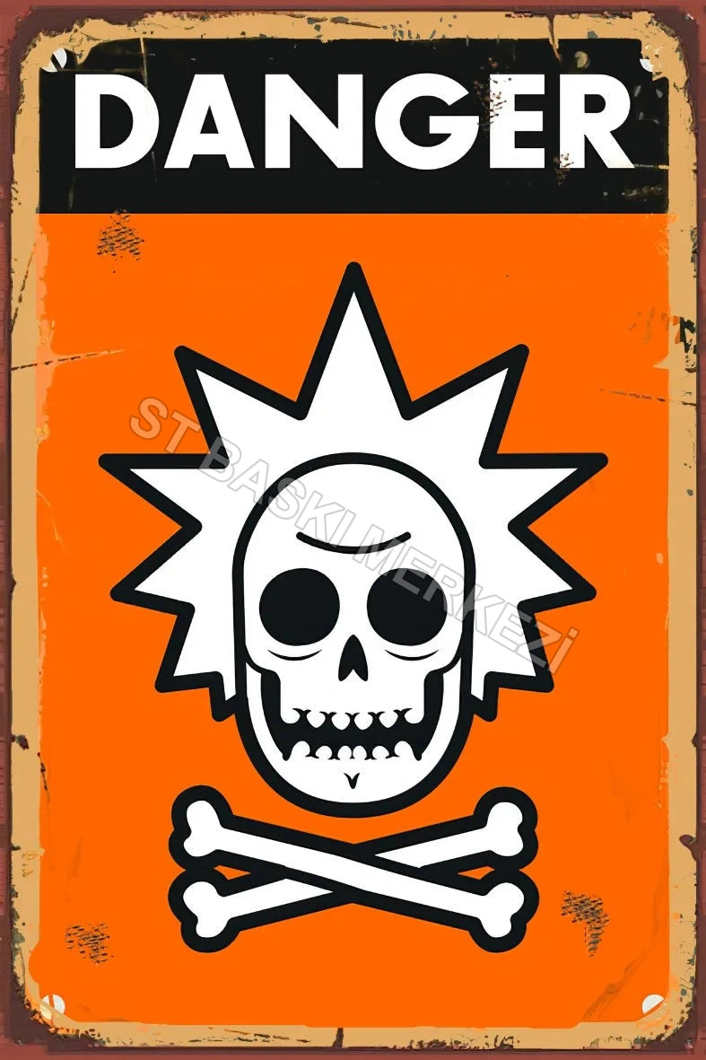 Danger Retro Ahşap Poster No:862