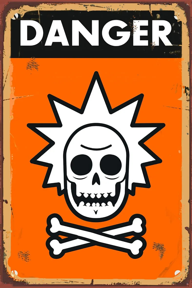 Danger Retro Ahşap Poster No:862