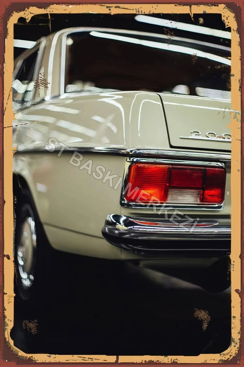 Klasik Araç Retro Ahşap Poster No:971