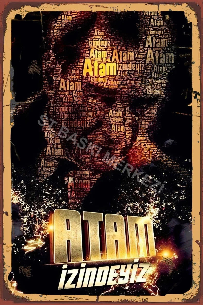 Atam İzindeyiz Retro Ahşap Poster No:679