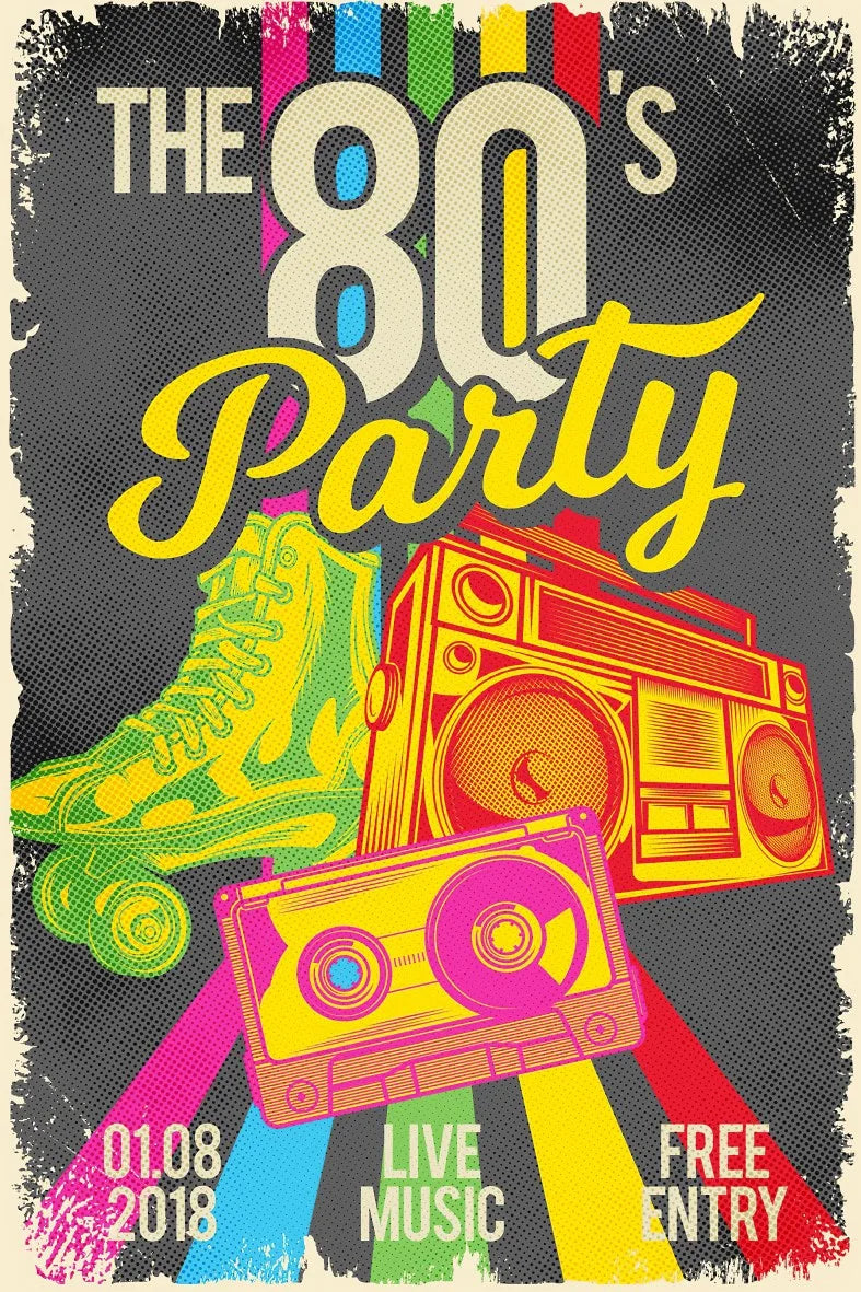 The 80's Party Retro Ahşap Poster No:585
