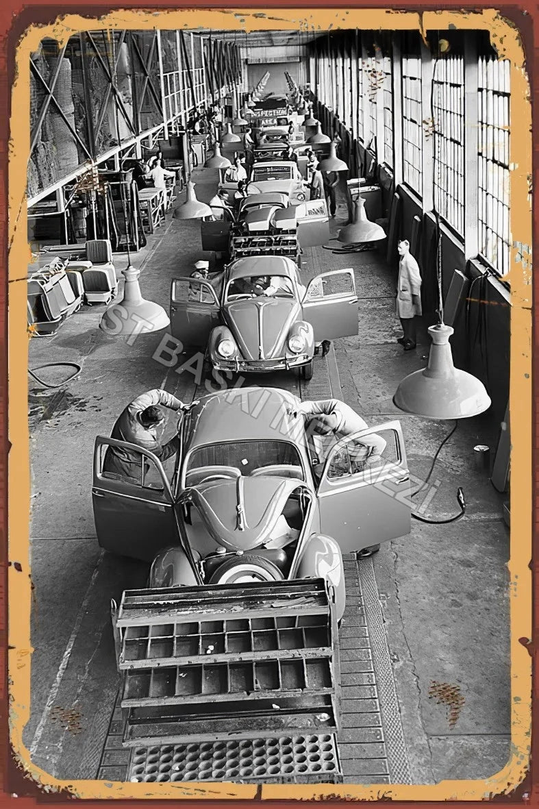 Klasik Araç Retro Ahşap Poster No:986