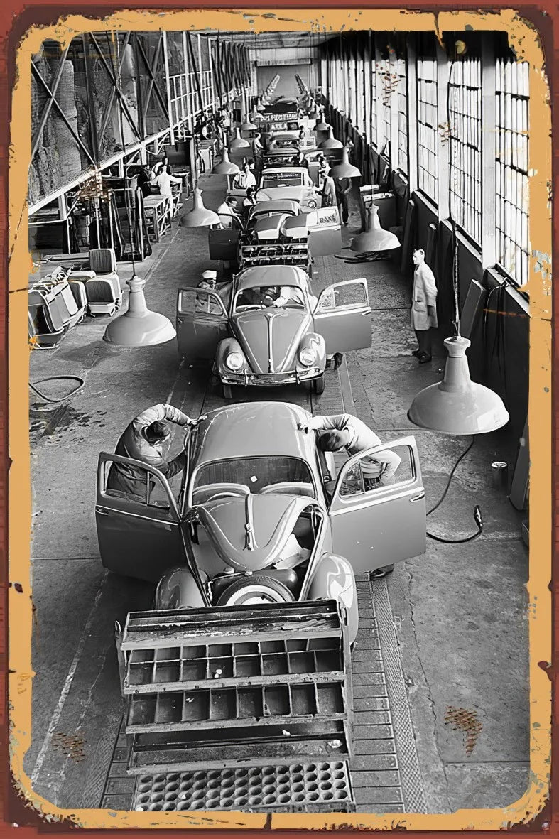 Klasik Araç Retro Ahşap Poster No:986