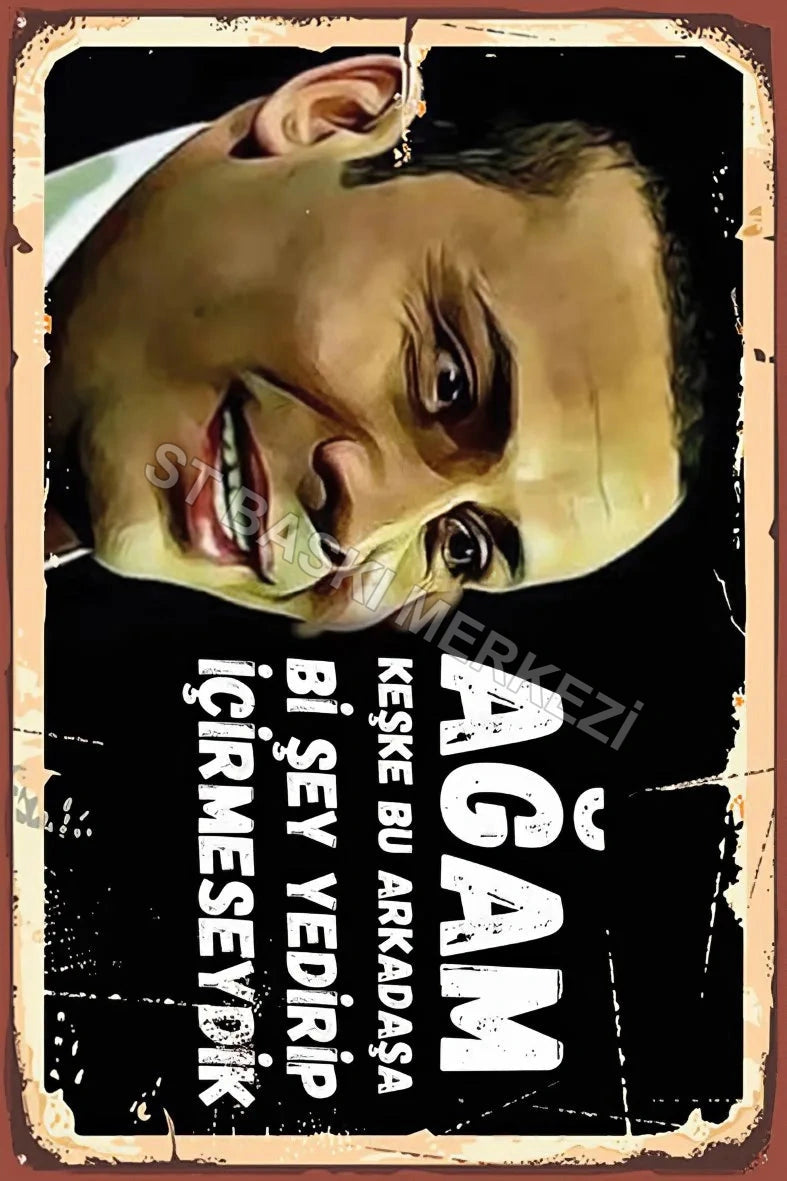 Kolpaçino Retro Ahşap Poster No:332