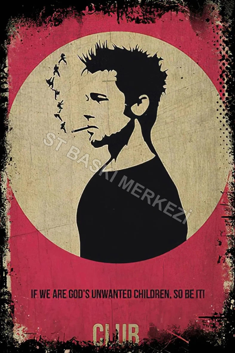 Fight Club Retro Ahşap Poster No:251