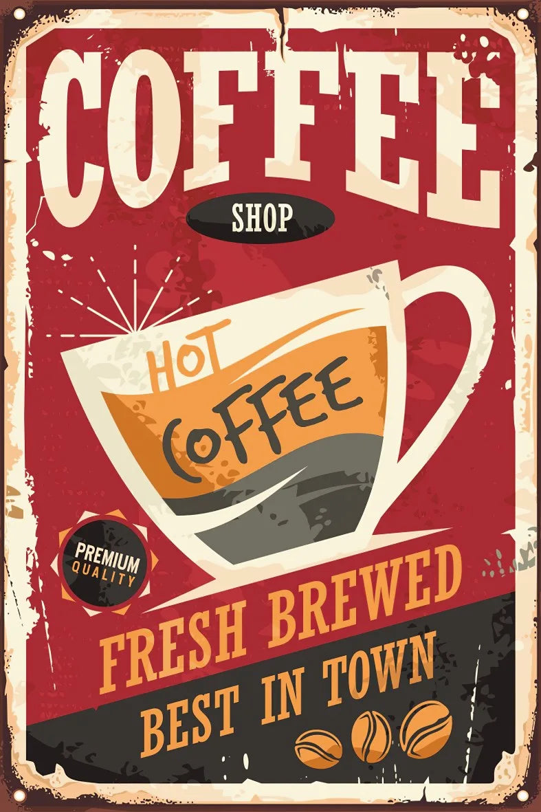 Kahve Temalı Retro Ahşap Poster No:620