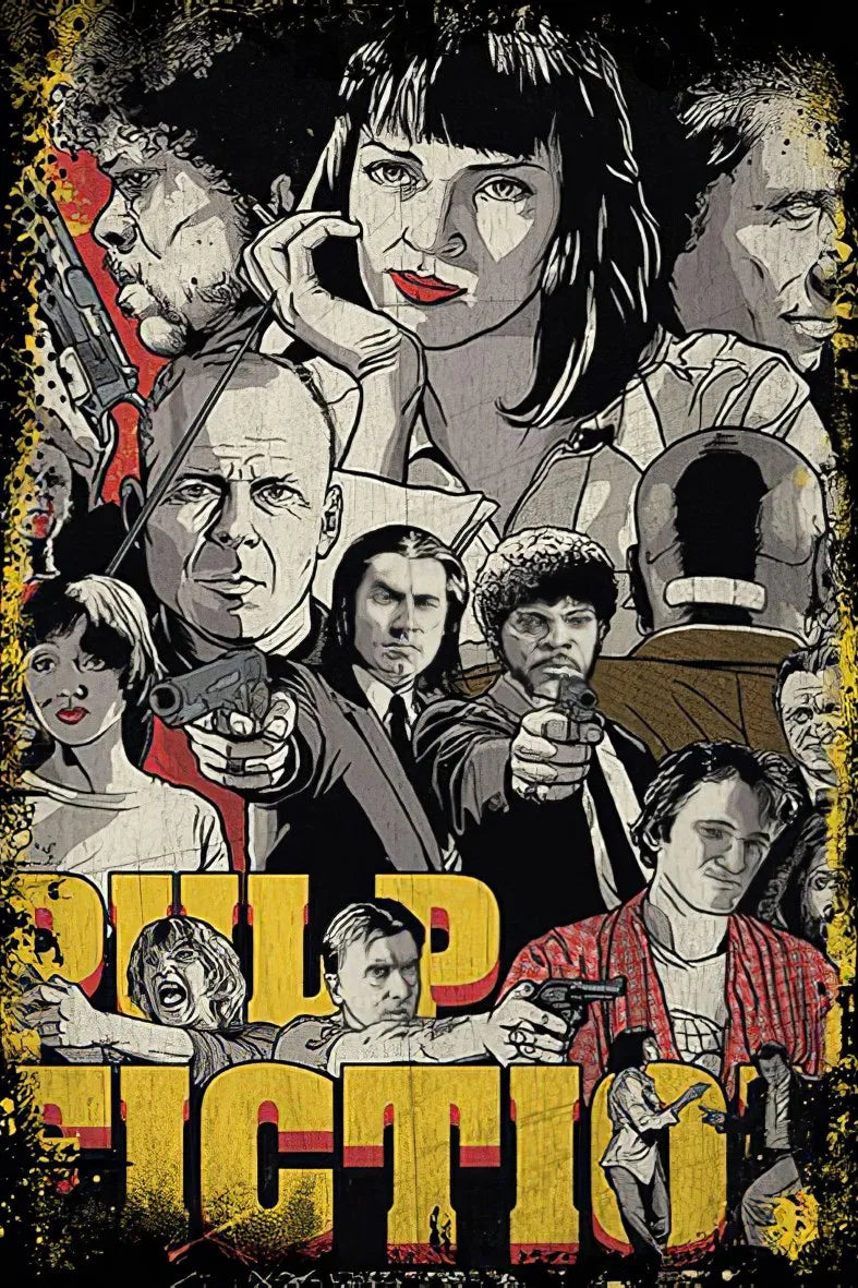 Pulp Fiction Retro Ahşap Poster No:331