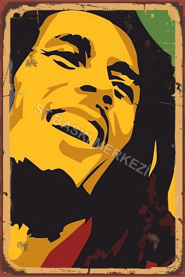 Bob Marley Retro Ahşap Poster No:997