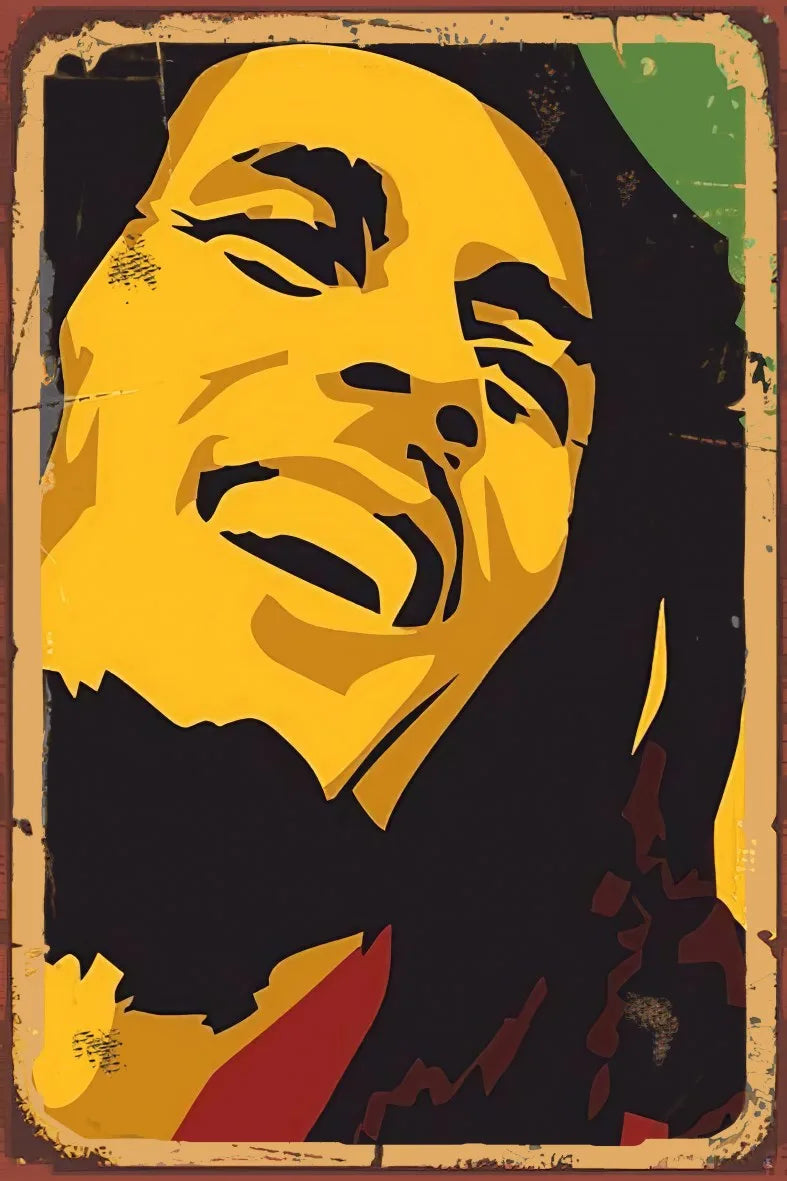 Bob Marley Retro Ahşap Poster No:997