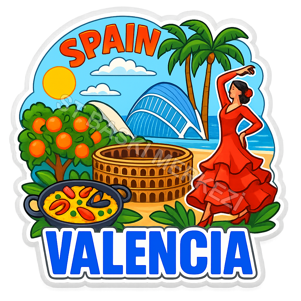 Valencia Ahşap Magnet – Toptan UV Baskılı Retro Hediyelik Magnet ST Baskı Merkezi