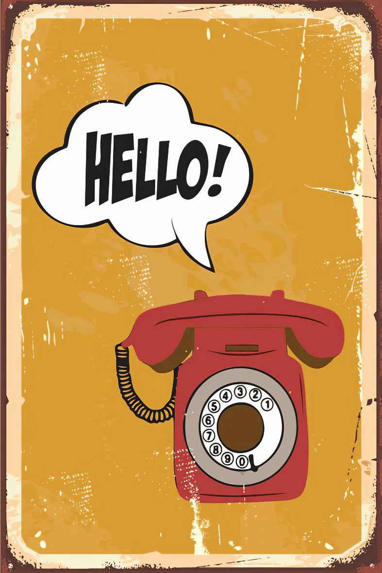 Hello Retro Ahşap Poster No:450