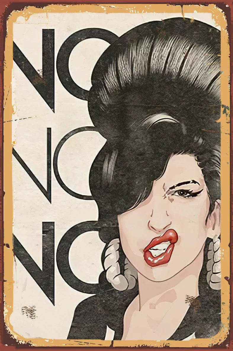 No No No Retro Ahşap Poster No:670