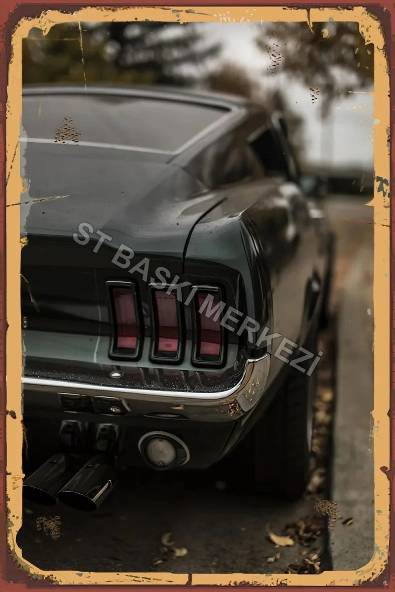Klasik Araç Retro Ahşap Poster No:980