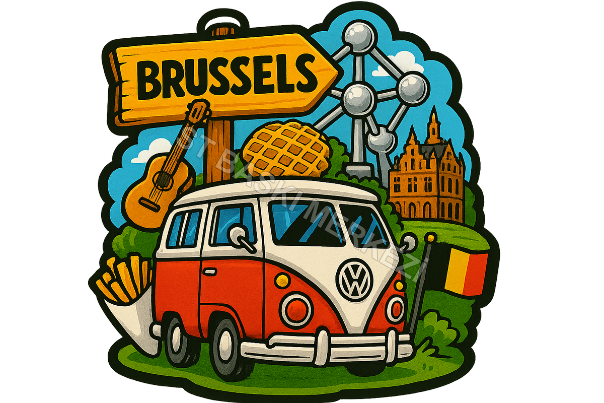 Brussels Ahşap Magnet – Toptan UV Baskılı Retro Hediyelik Magnet