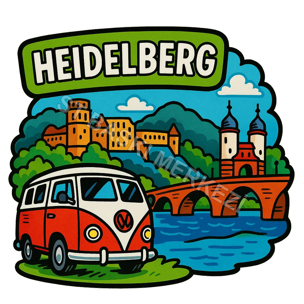 Heidelberg Ahşap Magnet – Toptan UV Baskılı Retro Hediyelik Magnet