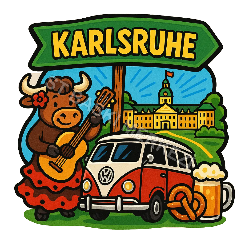 Karlsruhe Ahşap Magnet – Toptan UV Baskılı Retro Hediyelik Magnet