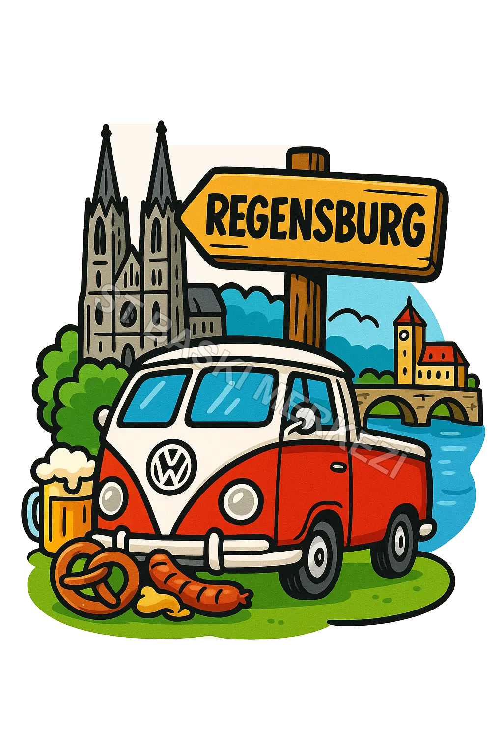 Regensburg Ahşap Magnet – Toptan UV Baskılı Retro Hediyelik Magnet
