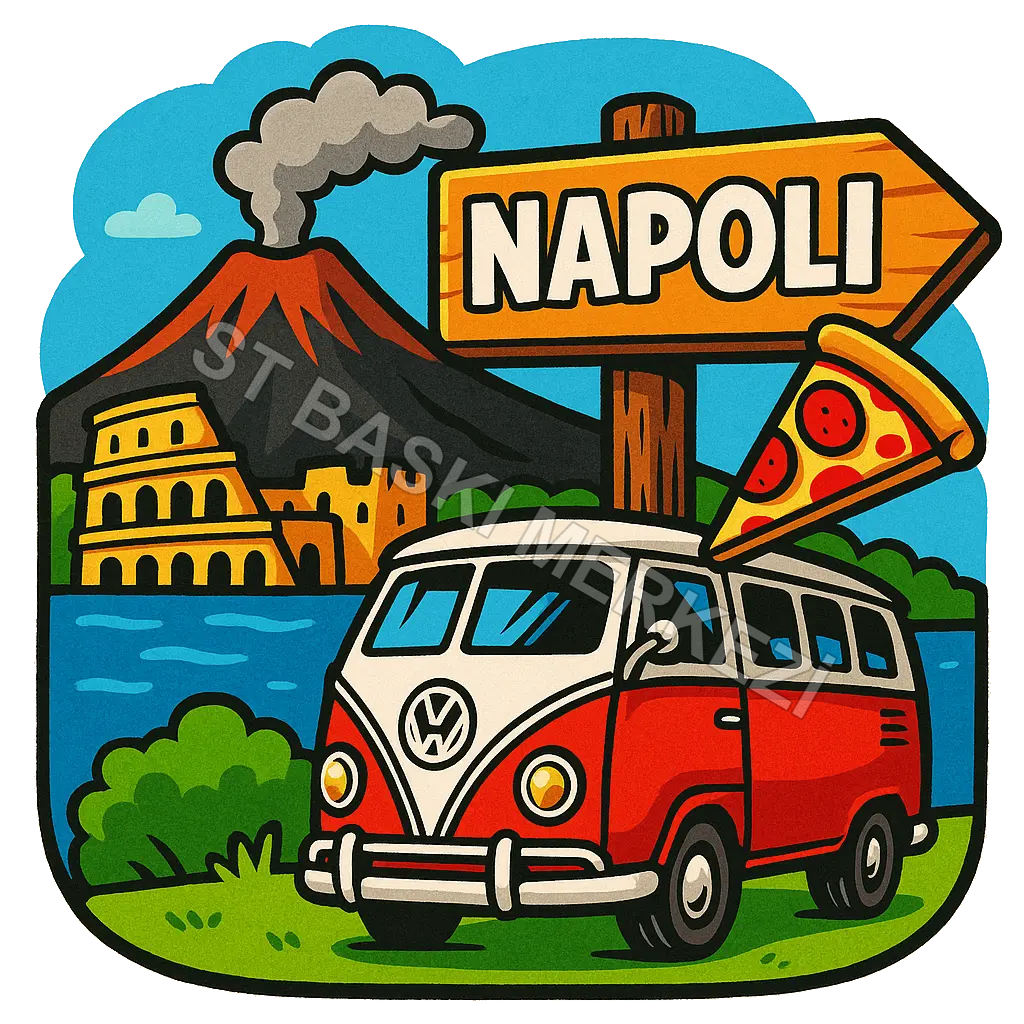 Napoli Ahşap Magnet – Toptan UV Baskılı Retro Hediyelik Magnet