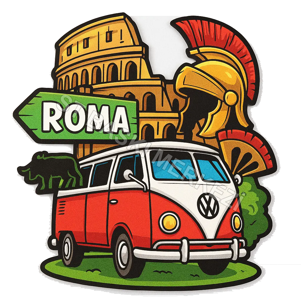 Roma Ahşap Magnet – Toptan UV Baskılı Retro Hediyelik Magnet