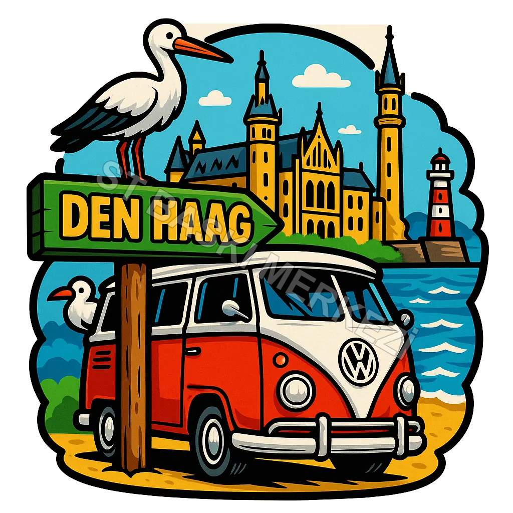 Den Haag Ahşap Magnet – Toptan UV Baskılı Retro Hediyelik Magnet