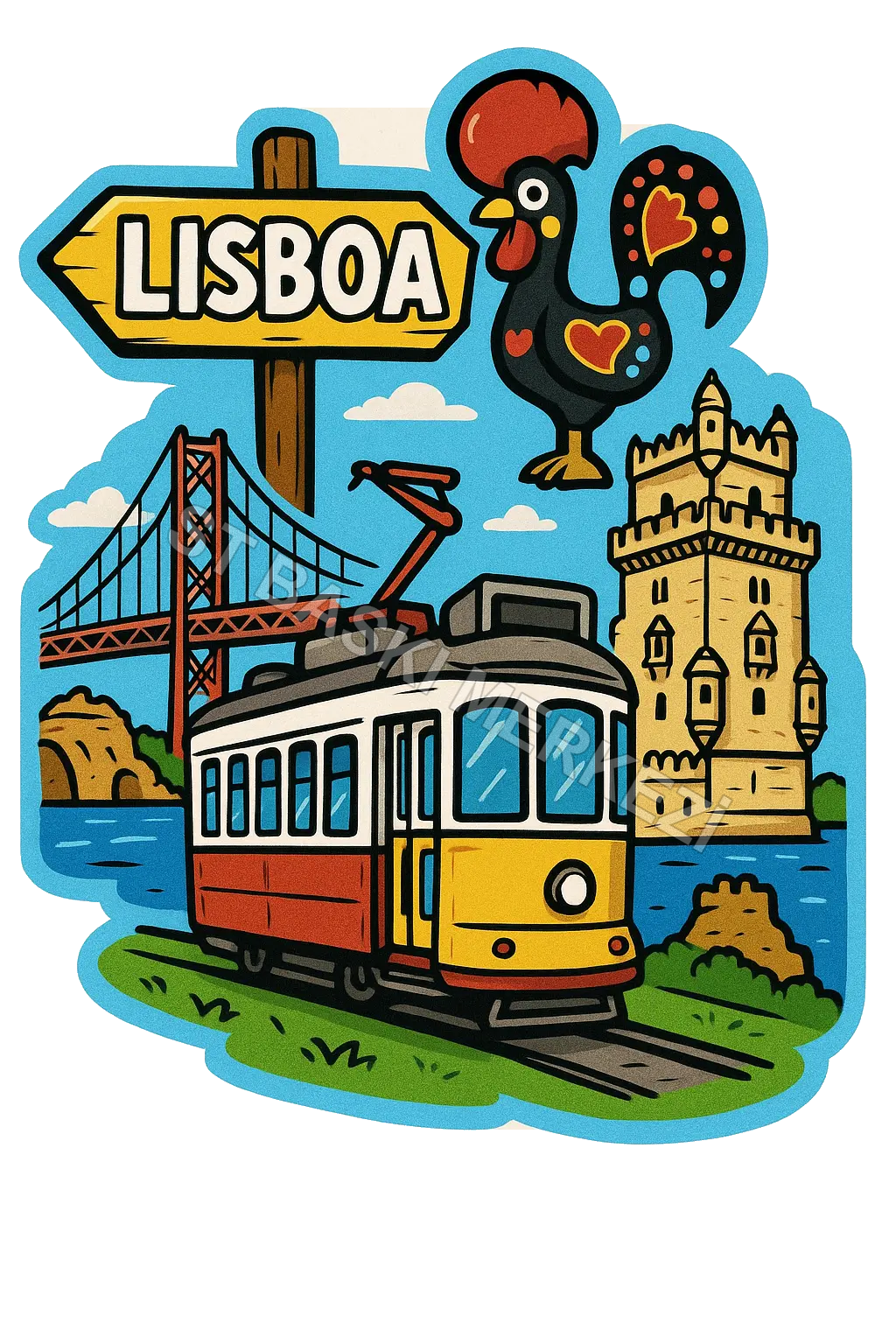 Lisboa Ahşap Magnet – Toptan UV Baskılı Retro Hediyelik Magnet