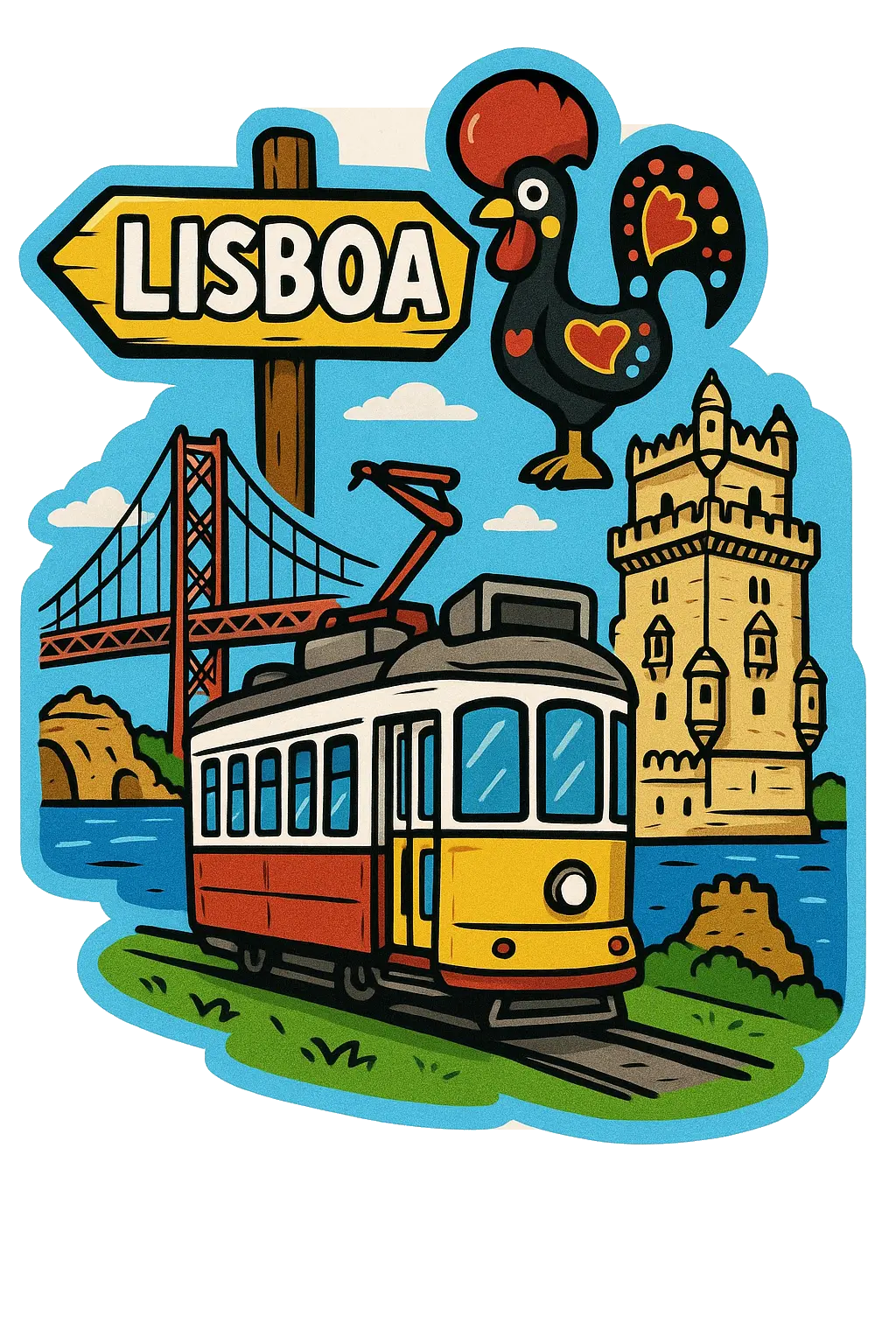 Lisboa Ahşap Magnet – Toptan UV Baskılı Retro Hediyelik Magnet