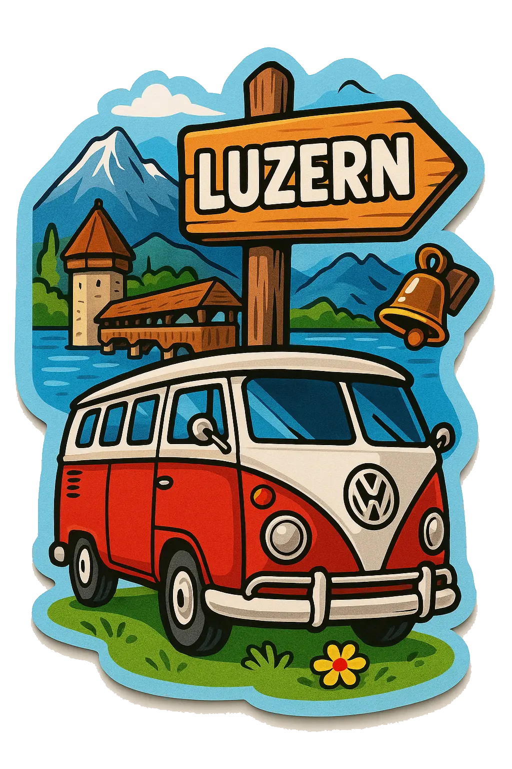 Luzern Ahşap Magnet – Toptan UV Baskılı Retro Hediyelik Magnet