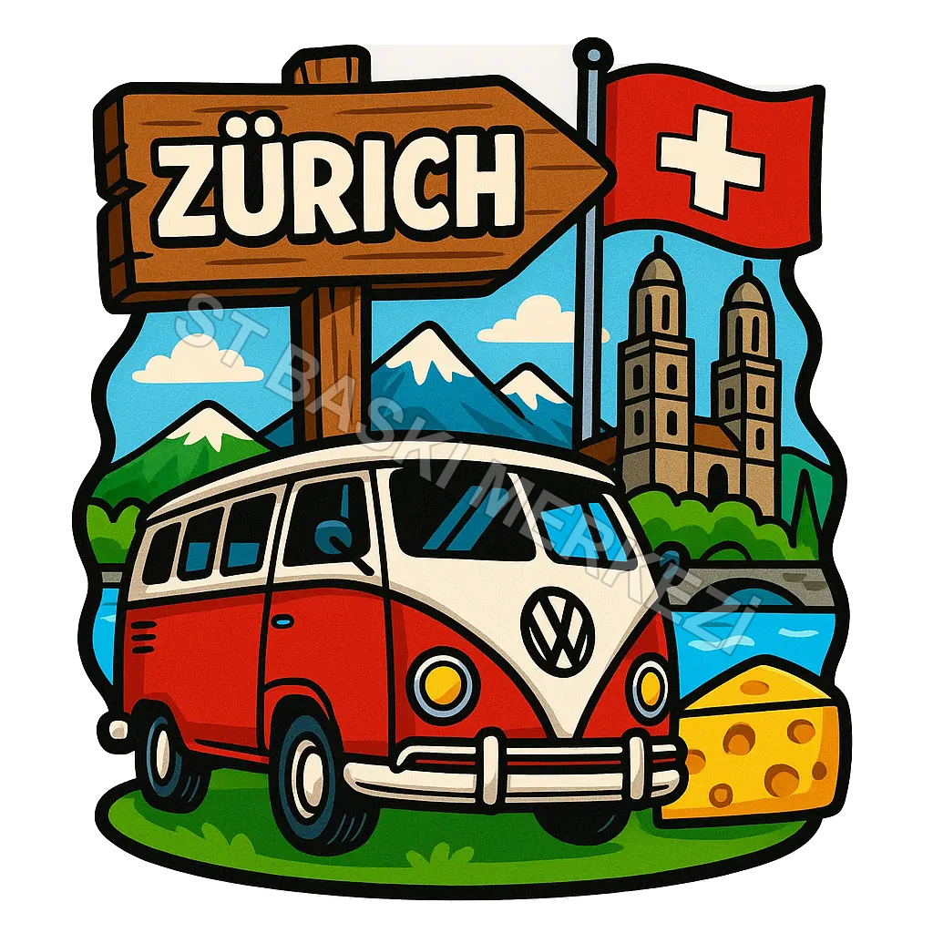 Zürich Ahşap Magnet – Toptan UV Baskılı Retro Hediyelik Magnet
