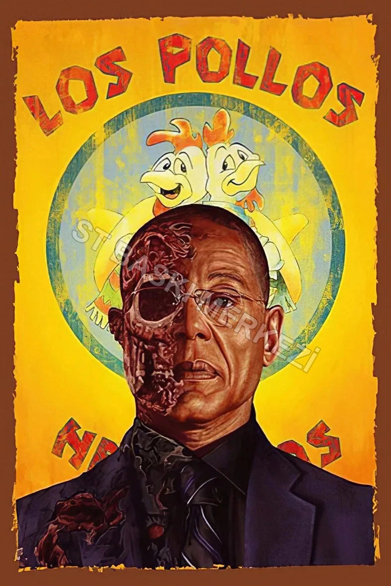 Los Pollos Retro Ahşap Poster No:280