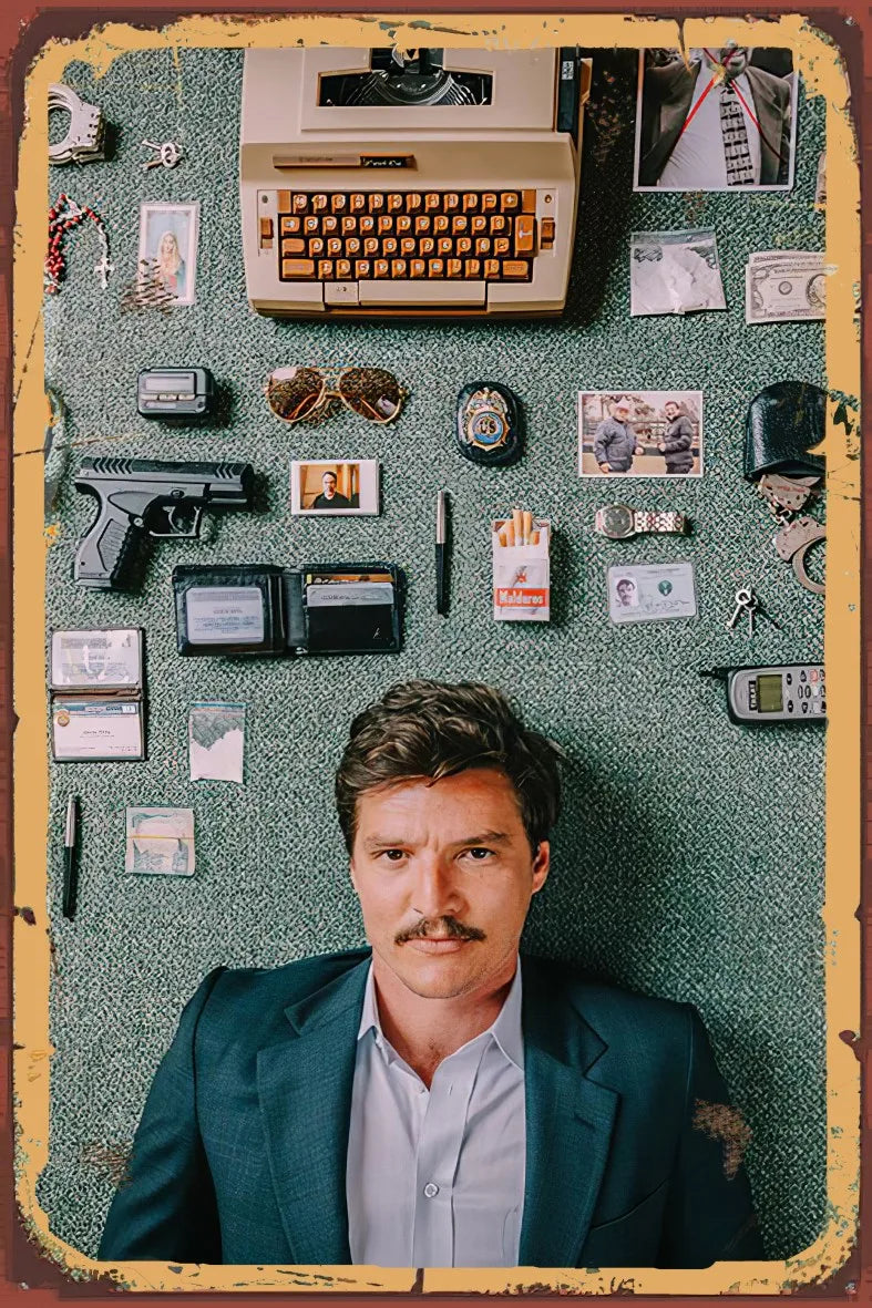 Pablo Escobar Retro Ahşap Poster No:897