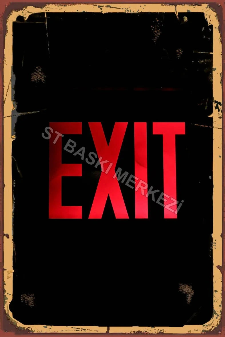 Exit Retro Ahşap Poster No:851