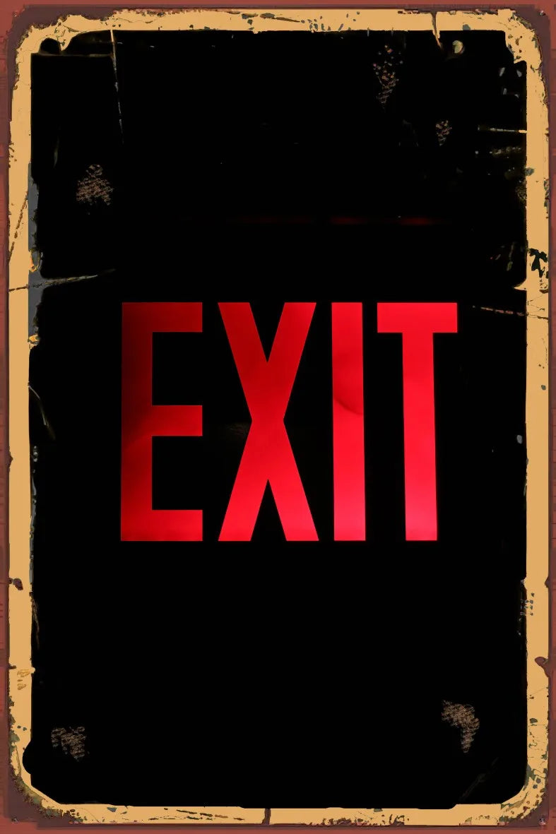 Exit Retro Ahşap Poster No:851