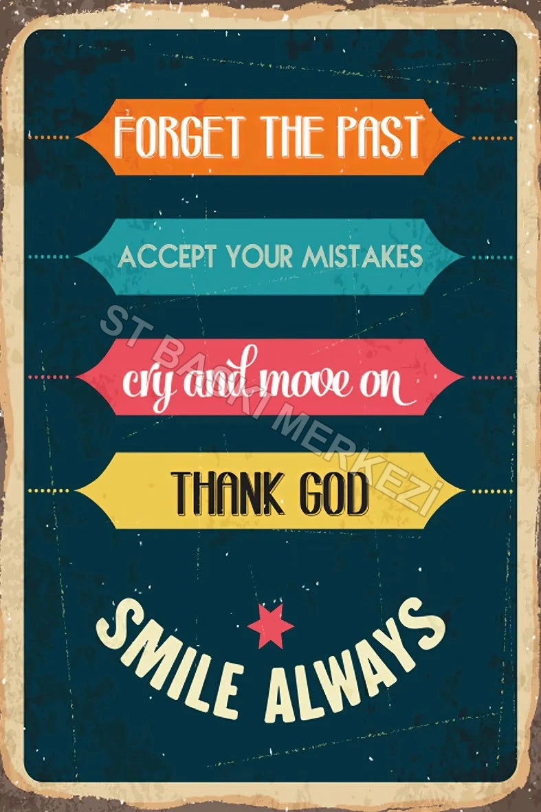 Smile Always Retro Ahşap Poster No:642