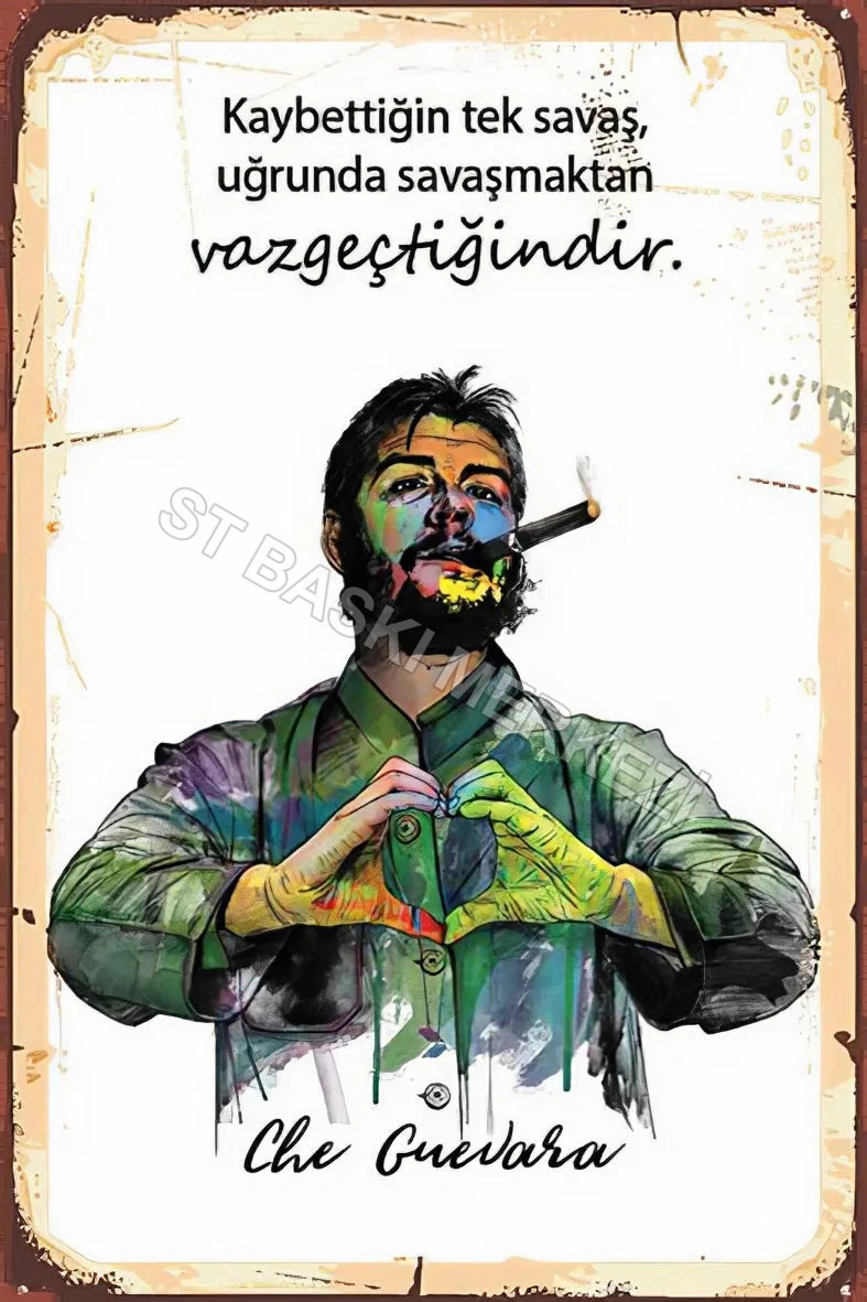Che Guevera Retro Ahşap Poster No:76