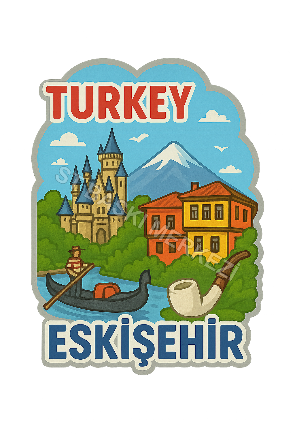 Frankfurt Wooden Magnet – Wholesale UV Printed Retro Gift Magnet