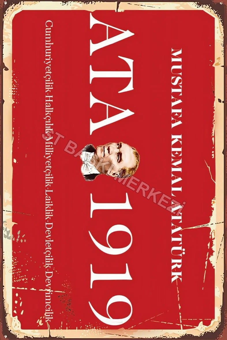 Atatürk Retro Ahşap Poster No:328