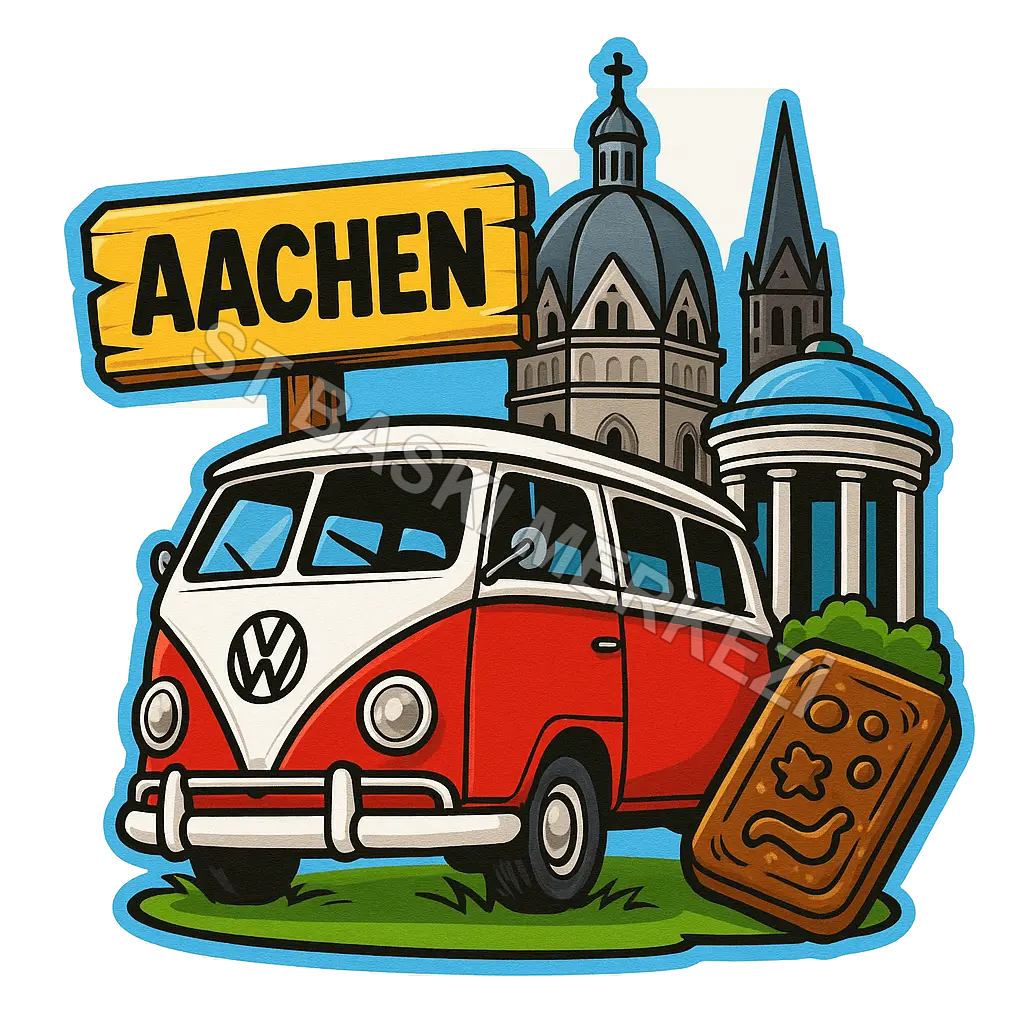 Aachen Ahşap Magnet – Toptan UV Baskılı Retro Hediyelik Magnet - ST Baskı Merkezi