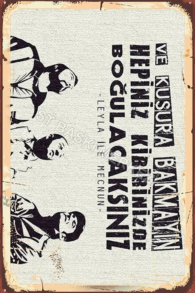 Leyla ile Mecnun Retro Ahşap Poster No:454